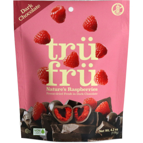 Tru Fru Hyper-Dried Real Raspberry In Dark Chocolate, 4.2 Ounces, 6 Per Case